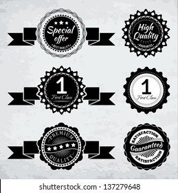 Promotion badges in black and white. EPS10.
