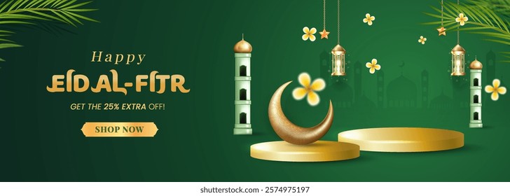 Promotion Banner eid al fitr hari raya idul fitri muslim holidays. suitable for banner, flyer, showcasing product and greeting card.