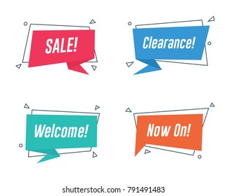 Promotion Banner with Flat Origami Paper Style