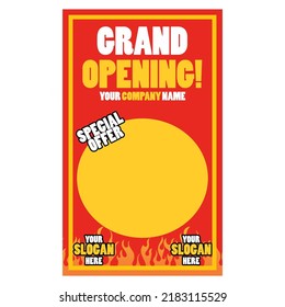 Promotion Banner or Flyer template Grand Opening editable vector, suitable use for campaign and advertise describe special offer or print banner