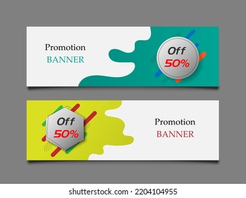 Promotion Banner On The Grey Background Business And Marketing Concept For Media, Website, Poster Banner Template, Copy Space For Text Or Design