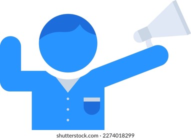 Promotion business management icon with blue outline style. promotion, business, marketing, sign, web, symbol, design. Vector Illustration