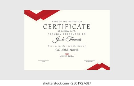 Plantilla de certificado de promoción. diseño de certificado imprimible