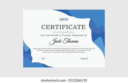 Vector de certificado de promoción. Vector de Plantilla de certificado creativo abstracto