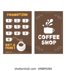 Promotion coffee vector design, Rewards coffee template design.