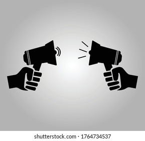 Promotion concept line icon. Hands with megaphones. Simple element illustration. Promotion concept outline symbol design. Can be used for web and mobile UI/UX