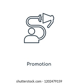 Promotion concept line icon. Linear Promotion concept outline symbol design. This simple element illustration can be used for web and mobile UI/UX.