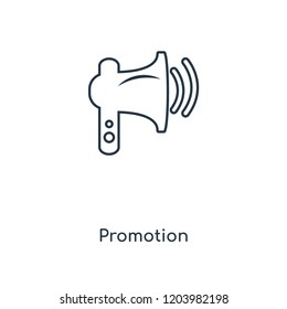 Promotion concept line icon. Linear Promotion concept outline symbol design. This simple element illustration can be used for web and mobile UI/UX.
