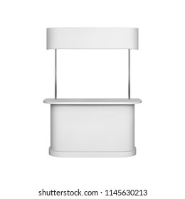 Promotion Counter Mockup. Isolated Vector Retail Trade Stand.