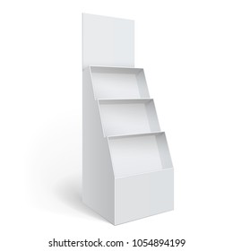 Promotion counter, Retail Trade Stand Isolated on the white background. MockUp Template For Your Design. Vector illustration.