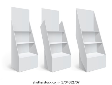 Promotion counter, Retail Trade Stand Isolated on the white background. MockUp Template For Your Design. Vector illustration.