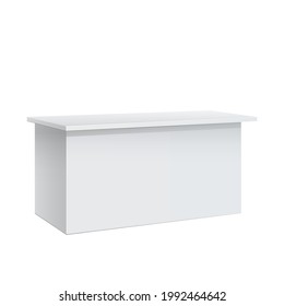 Promotion counter, Retail Trade Stand Isolated on the white background. MockUp Template For Your Design. Vector illustration.