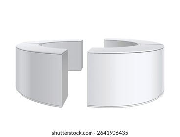 Promotion counter, Retail Trade Stand Isolated on the white background. MockUp Template For Your Design. Vector illustration.