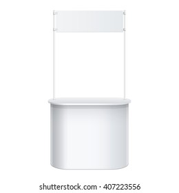 Promotion counter, Retail Trade Stand Isolated on the white background. MockUp Template For Your Design. Vector illustration.