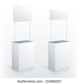 Promotion Counter Table With Square Topper. Vector Promo Stand.