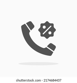 Promotion Discount Call glyph icon. Can be used for digital product, presentation, print design and more.
