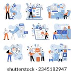 Promotion discount sale. Vector illustration. Flash sale online, game of fast fingers and faster checkouts Sales index, mood ring of marketplace Forecast of future sales, pathfinder in wilderness