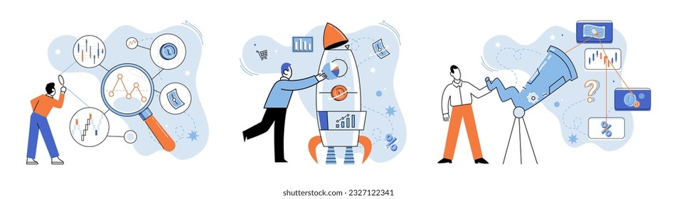 Promotion discount sale. Vector illustration. Sales index, heartbeat that resonates with rhythm of market Forecast of future sales, anchor in uncertain waters of commerce Flash sale online, surprise