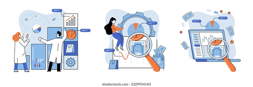Promotion discount sale. Vector illustration. Flash sale online, sudden whirlwind of e-commerce excitement Sales index, barometer that records market fluctuations Forecast of future sales, lighthouse