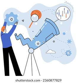 Promotion discount sale. Vector illustration. Forecast of future sales, soothsayer of business forecasting Flash sale online, windfall in regular pace of e-commerce Sales index, pulse-check