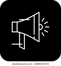 Promotion E-Commers icon with black filled line style. marketing, online, media, market, commerce, advertising, megaphone. Vector illustration