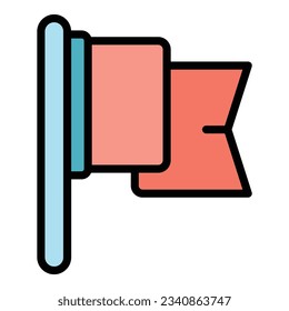 Promotion flag icon outline vector. Online marketing. Discount price color flat