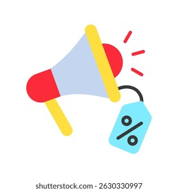 Promotion flat color, mini illustration icon. use for modern concept, print, UI, UX kit, web and app development. Vector related to sales, logistic and ecommerce