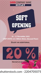 Promotion Flyer For Soft Opening Store Illustration Concept
