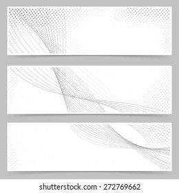 Promotion flyer wave line header collection set. Vector illustration