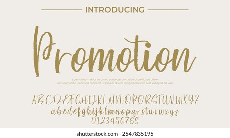 Fonte da promoção Pincel elegante pintado com letras maiúsculas vetoriais, alfabeto, fonte