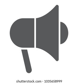 Promotion glyph icon, e commerce and marketing, megaphone sign vector graphics, a solid pattern on a white background, eps 10.