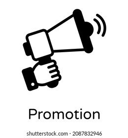 Promoción en icono de estilo de glifo, vector modificable 