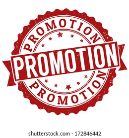 Promotion grunge rubber stamp on white, vector illustration