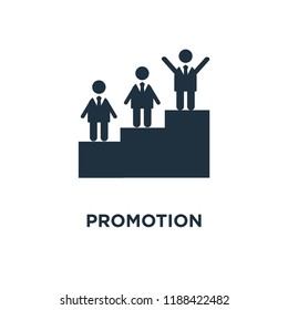 Promotion icon. Black filled vector illustration. Promotion symbol on white background. Can be used in web and mobile.