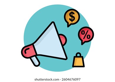 Promotion icon. colored outline icon style. icon related to digital marketing. business elements vector illustration