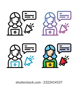 Diseño de icono de promoción en cuatro colores de variación