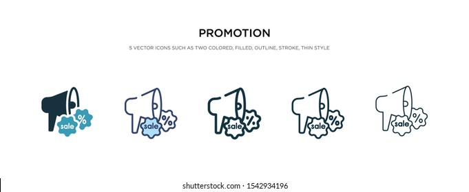 promotion icon in different style vector illustration. two colored and black promotion vector icons designed in filled, outline, line and stroke style can be used for web, mobile, ui