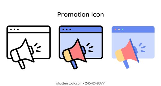 Promotion Icon. Line, Line Color, Flat Style.