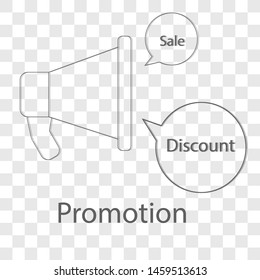 Promotion icon on transparency background. Flat style vector illustration.