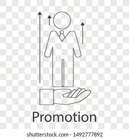 Promotion icon on transparency background. Line vector illustration for website.
