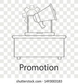 Promotion icon on transparency background. Line vector illustration for web page. 