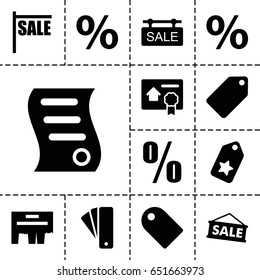 Promotion icon. set of 13 filled promotionicons such as tag, sale tag, bill of house sell, ad, percent