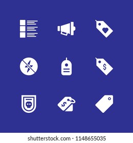 promotion icon set. megaphone, flash off and badge vector icon for graphic design and web