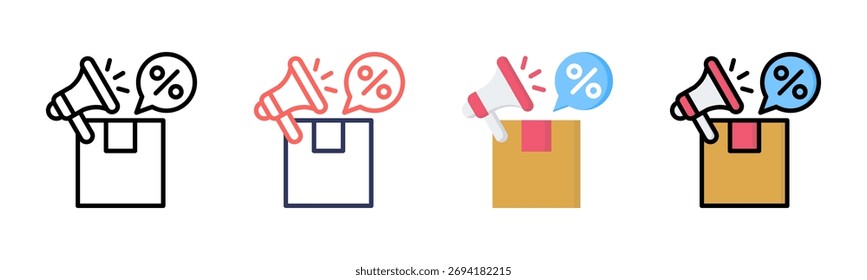 Promotion icon set multiple style collection