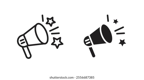 Promotion icon set in Thin line black color.