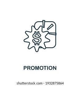 Promotion icon. Simple illustration from startup collection. Creative Promotion icon for web design, templates, infographics and more