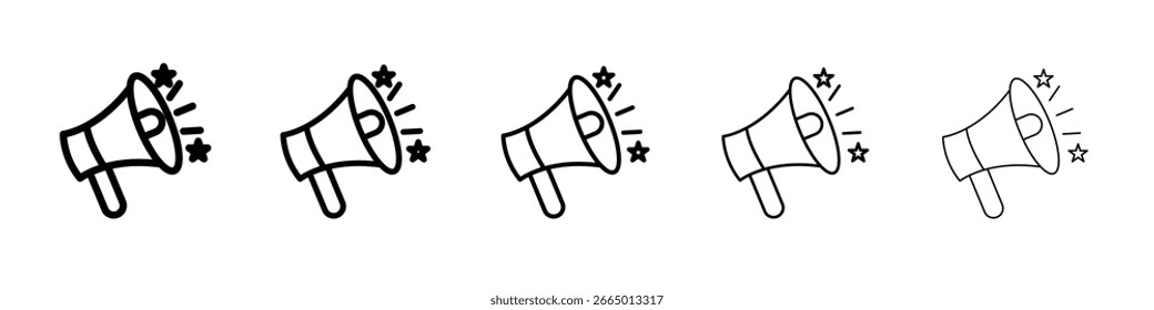 Concepto de símbolo de icono de promoción para el Diseño web. icono de Vector de línea simple. ilustración de logotipo.