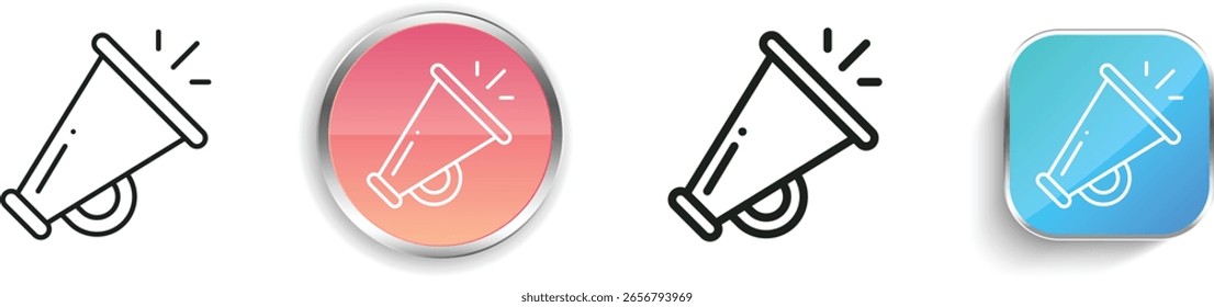 ícone promoção. Design fino, linear, regular e estilo botão isolado no fundo branco