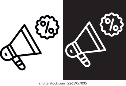 Promotion Icon vector design black and white