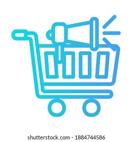 Promotion icon vector illustration in gradient style for any projects, use for website mobile app presentation